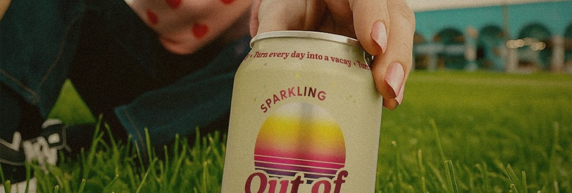 Out of Office sparkling can on grass