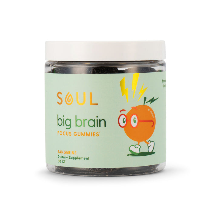 Soul big brain focus gummies tangerine dietary supplement 30 ct