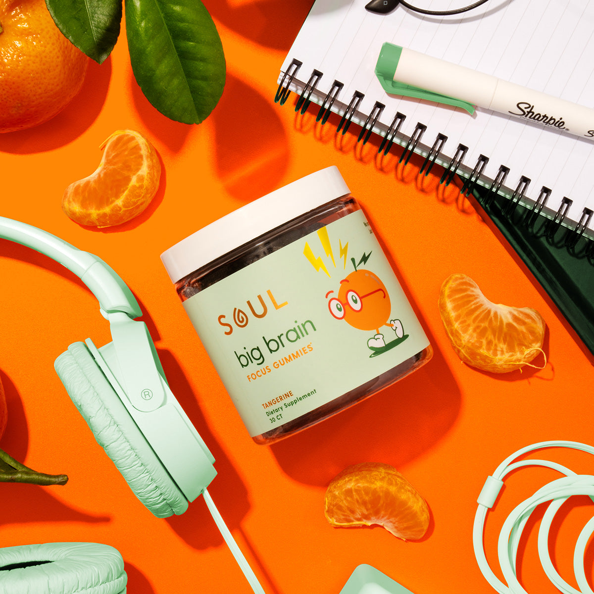 Soul big brain focus gummies tangerine dietary supplement 30 ct 3