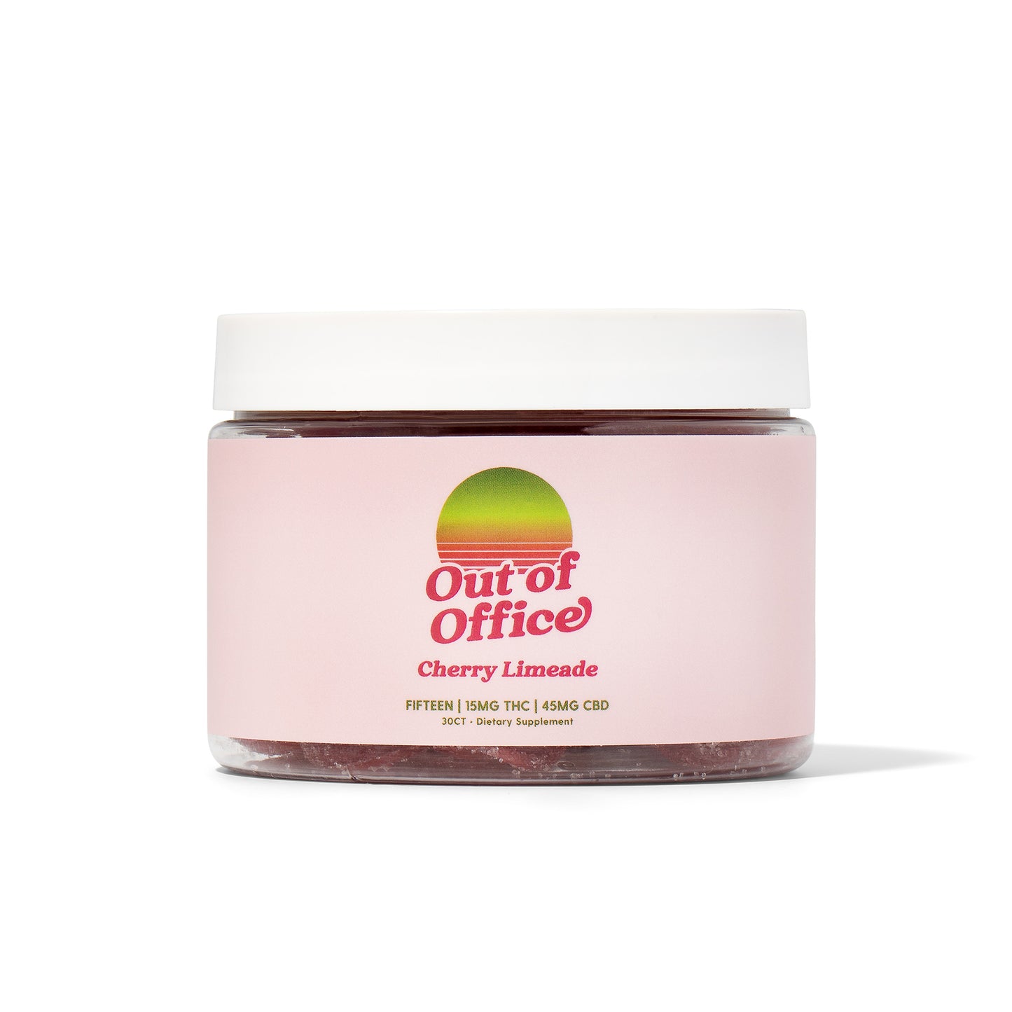 Out of Office THC Gummies bottle with 15mg THC dose
