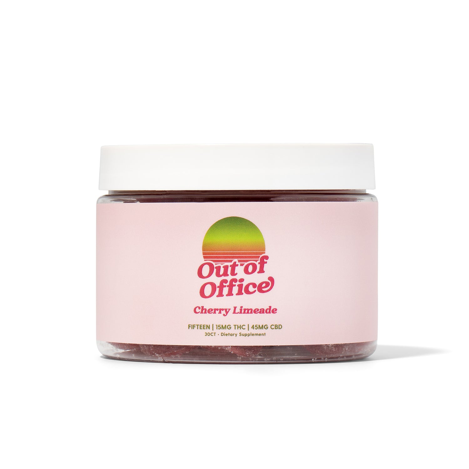 Out of Office THC Gummies bottle with 15mg THC dose