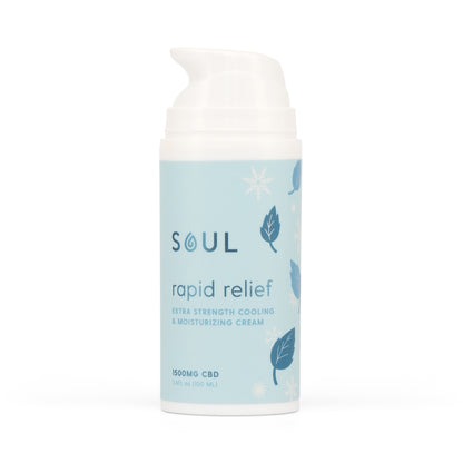 Soul Rapid Relief cooling cream pump bottle, front view