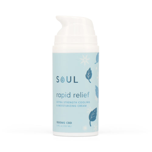 Soul Rapid Relief cooling cream pump bottle, front view