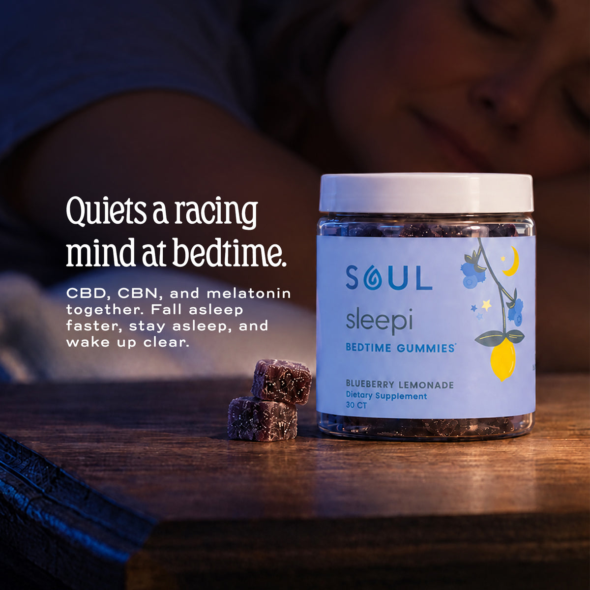 Sleepi gummies quiet a racing mind at bedtime