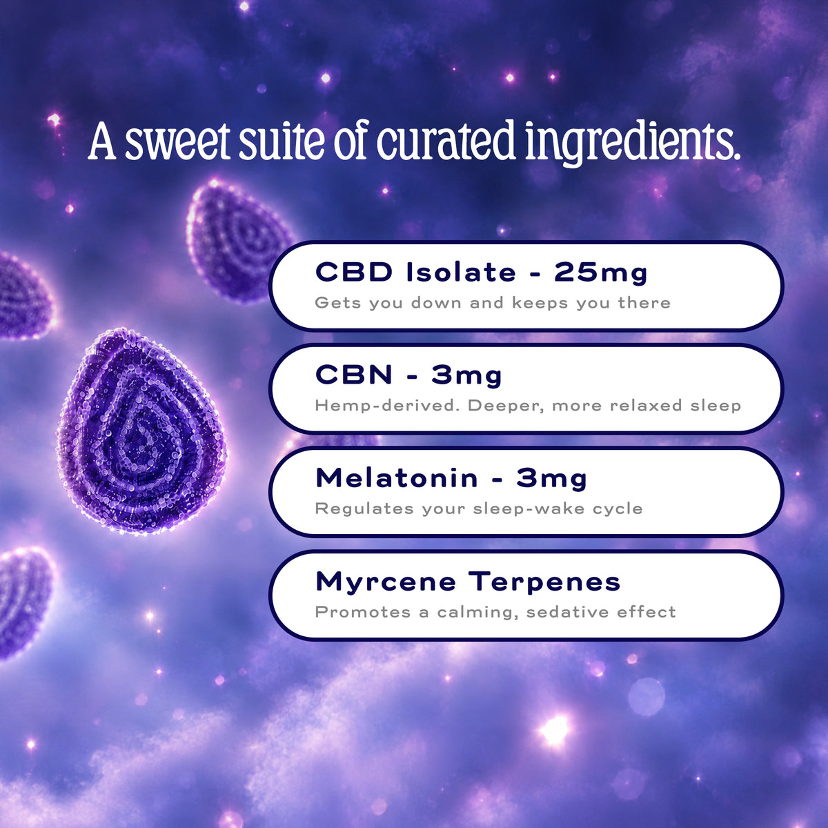 Sleepi ingredients: a sweet suite of curated ingredients